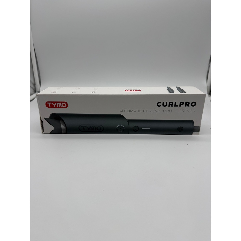 TYMO CURLPRO Automatic Curling Iron 1.25" Ceramic Rotating Wand Grey OPEN BOX